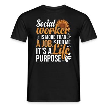 Sunflower Social Worker School - Men's T-Shirt - black - Front - AI Model Male 178 light (178cm)