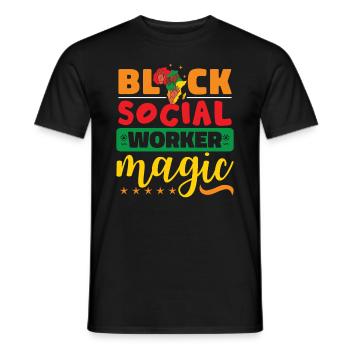 Schwarze Sozialarbeiter Magie - Männer T-Shirt - Schwarz - Vorne - AI Model Male 178 light (178cm)