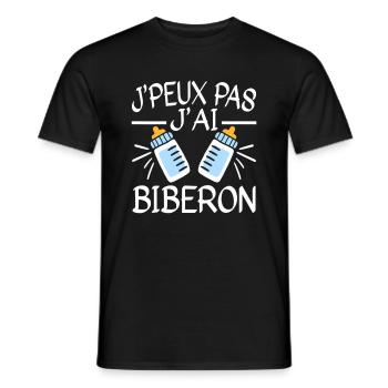 Je Peux pas J'Ai Biberon Bébé Humour - T-shirt homme - noir - Devant - AI Model Male 178 light (178cm)