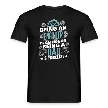 Science Papa Ingénieur - T-shirt homme - noir - Devant - AI Model Male 178 light (178cm)