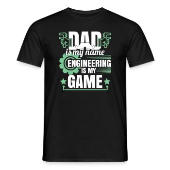 Funny Dad Engineering Humor - Men's T-Shirt - black - Front - AI Model Male 178 light (178cm)