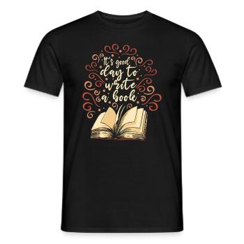 Schreiben eines Buchautors Romanautor - Männer T-Shirt - Schwarz - Vorne - AI Model Male 178 light (178cm)