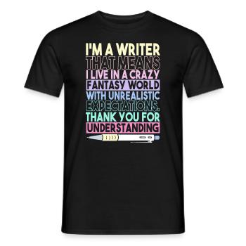 Auteur de livres Romancier | Je suis un écrivain - T-shirt homme - noir - Devant - AI Model Male 178 light (178cm)