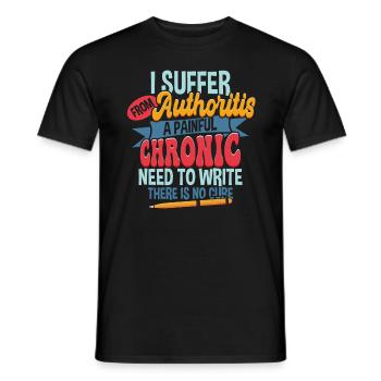 Ecrire Humour Écrivain Auteur Drôle - T-shirt homme - noir - Devant - AI Model Male 178 light (178cm)