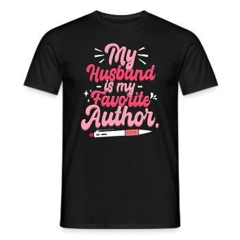 Mein Mann ist mein Lieblingsautor - Männer T-Shirt - Schwarz - Vorne - AI Model Male 178 light (178cm)