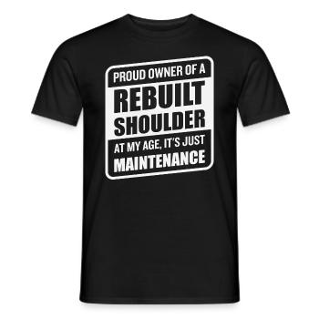 Drôle de récupération de remplacement de l’épaule - T-shirt homme - noir - Devant - AI Model Male 178 light (178cm)