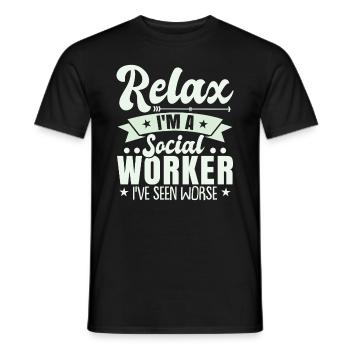 Relax I'm A Social Worker - Men's T-Shirt - black - Front - AI Model Male 178 light (178cm)