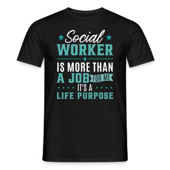 Social Worker Is More Than A Job - Men's T-Shirt - black - Front - AI Model Male 178 light (178cm)