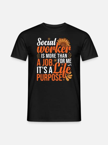 Social Worker Sunflower - Men's T-Shirt - black