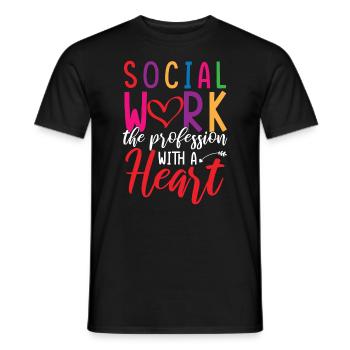 Social Work Heart - Men's T-Shirt - black - Front - AI Model Male 178 light (178cm)