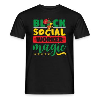 Black Social Worker - Men's T-Shirt - black - Front - AI Model Male 178 light (178cm)