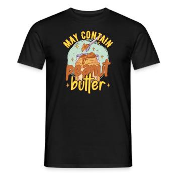 Peut contenir du beurre d’arachide - T-shirt homme - noir - Devant - AI Model Male 178 light (178cm)