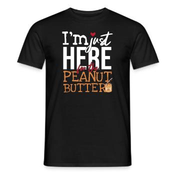 Ici pour le beurre de cacahuète - T-shirt homme - noir - Devant - AI Model Male 178 light (178cm)