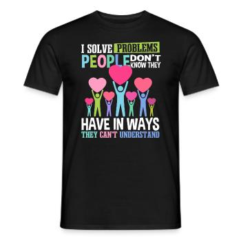 Travailleur social drôle - T-shirt homme - noir - Devant - AI Model Male 178 light (178cm)