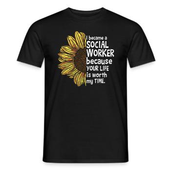 Je suis devenu travailleur social - T-shirt homme - noir - Devant - AI Model Male 178 light (178cm)