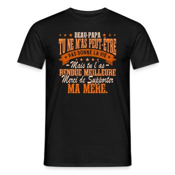 Beau Papa | Beau-Père | Papa Bonus - T-shirt homme - noir - Devant - AI Model Male 178 light (178cm)