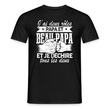 Papa Et Beau Papa - T-shirt homme - noir - Devant - AI Model Male 178 light (178cm)