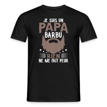 Je Suis Un Papa Barbu - T-shirt homme - noir - Devant - AI Model Male 178 light (178cm)