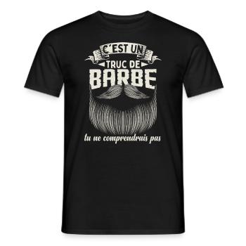 C'est Un Truc De Barbe - T-shirt homme - noir - Devant - AI Model Male 178 light (178cm)