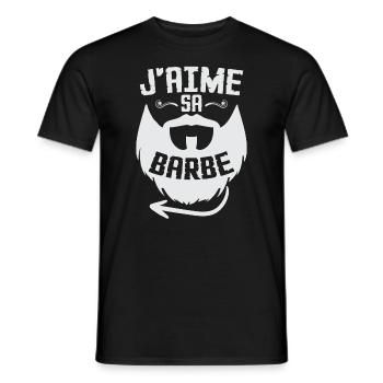 J'aime sa barbe - T-shirt homme - noir - Devant - AI Model Male 178 light (178cm)