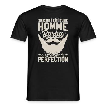 Barbe Homme - T-shirt homme - noir - Devant - AI Model Male 178 light (178cm)
