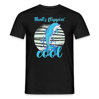 That's Flippin Cool | Funny Dolphin Lover - Men's T-Shirt - black - Front - AI Model Male 178 light (178cm)