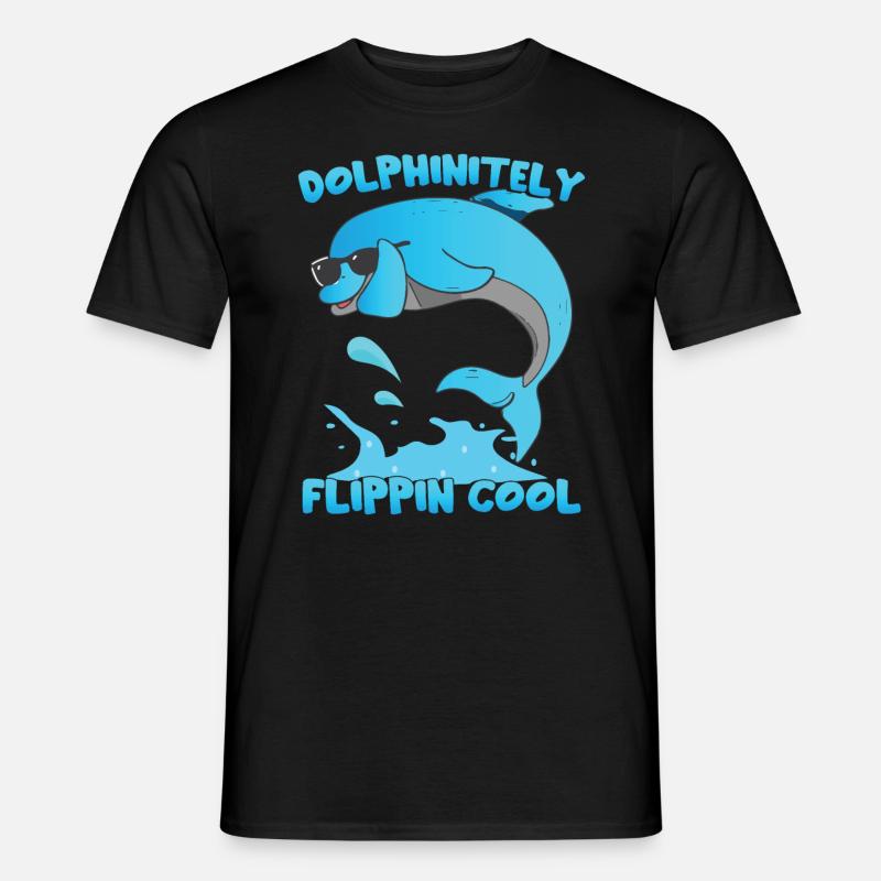 Dupping Delfin - Männer T-Shirt - Schwarz