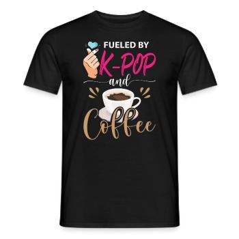Angetrieben von K-Pop und Kaffee - Männer T-Shirt - Schwarz - Vorne - AI Model Male 178 light (178cm)