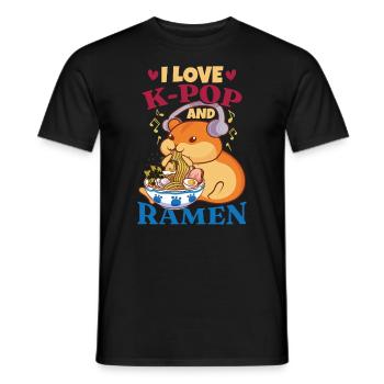 Ich liebe K-Pop und Ramen - Männer T-Shirt - Schwarz - Vorne - AI Model Male 178 light (178cm)
