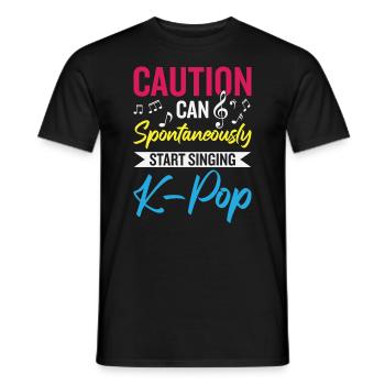 Kann spontan anfangen K-Pop zu singen - Männer T-Shirt - Schwarz - Vorne - AI Model Male 178 light (178cm)