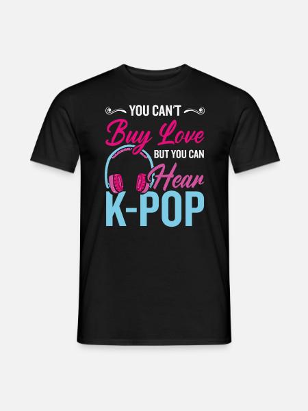 Miłość K-Pop - Mænd T-shirt - sort