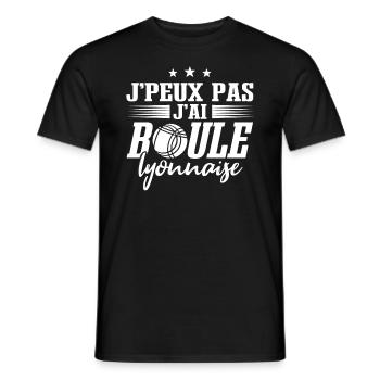 Bouliste Boule Lyonnaise Humour - T-shirt homme - noir - Devant - AI Model Male 178 light (178cm)