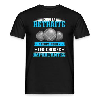 Boule Lyonnaise Retraite Bouliste - T-shirt homme - noir - Devant - AI Model Male 178 light (178cm)
