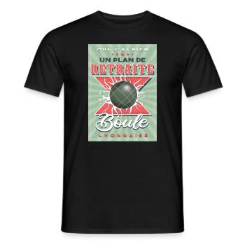 Billet Boule Lyonnaise Retraite - T-shirt homme - noir - Devant - AI Model Male 178 light (178cm)
