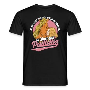 Phrase amusante sur le cheval - T-shirt homme - noir - Devant - AI Model Male 178 light (178cm)