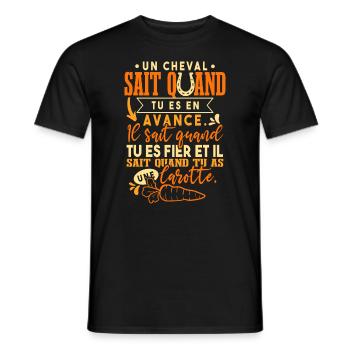 Cheval Carotte - T-shirt homme - noir - Devant - AI Model Male 178 light (178cm)