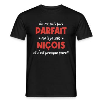 Mon papa n'est pas parfait - Niçois - T-shirt homme - noir - Devant - AI Model Male 178 light (178cm)
