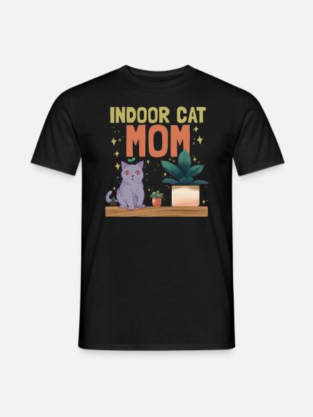 Indoor-Katzenmutter - Männer T-Shirt - Schwarz