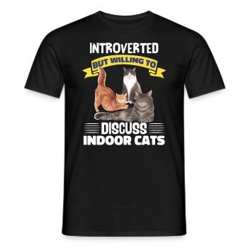 Drôles de chats d’intérieur introvertis - T-shirt homme - noir - Devant - AI Model Male 178 light (178cm)