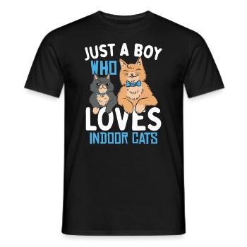 Kinder Indoor Katze - Männer T-Shirt - Schwarz - Vorne - AI Model Male 178 light (178cm)