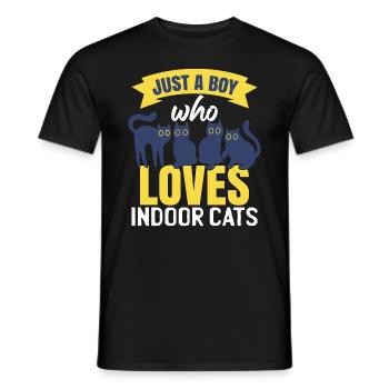 Lustige Jungs Indoor-Katzen - Männer T-Shirt - Schwarz - Vorne - AI Model Male 178 light (178cm)