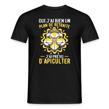 Retraite Abeille Miel Apiculture - T-shirt homme - noir - Devant - AI Model Male 178 light (178cm)