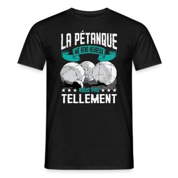 La Pétanque Me Rend Heureux - T-shirt homme - noir - Devant - AI Model Male 178 light (178cm)