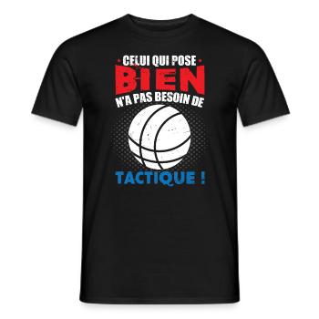 Boccia | Bouliste | Pétanque - T-shirt homme - noir - Devant - AI Model Male 178 light (178cm)