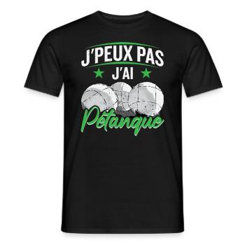 J'ai Pétanque - T-shirt homme - noir - Devant - AI Model Male 178 light (178cm)