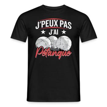 Boccia Pétanque Bouliste Cadeau - T-shirt homme - noir - Devant - AI Model Male 178 light (178cm)