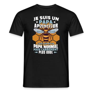Papa | Abeilles | Apiculteur | Apicole - T-shirt homme - noir - Devant - AI Model Male 178 light (178cm)