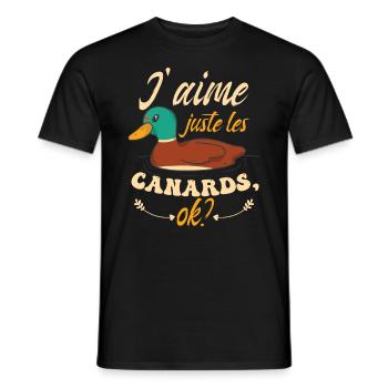 J'aime Juste Les Canards, ok? - T-shirt homme - noir - Devant - AI Model Male 178 light (178cm)