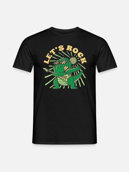 Funny Guitar Player T-Rex - Men's T-Shirt - black