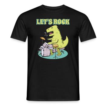 Grosse caisse T- Rex Dinosaure - T-shirt homme - noir - Devant - AI Model Male 178 light (178cm)